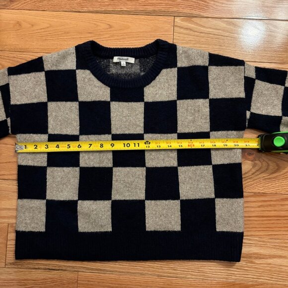 Madewell | Cardiff Checkerboard Crewneck Sweater | XS - Picture 8 of 12